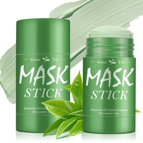 Green Mask Stick,Confezione da 2 pezzi per maschera verde, Green Tea Mask Stick Punti Neri, Maschera idratante per Pulizia Profonda Pelle,per maggior parte tipi di pelle, Pulizia Profonda dei Pori