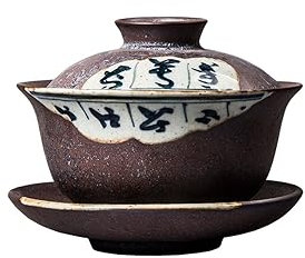 JYBNBBE Tazas de té Antiguas para té, cerámica, sopera con Tapa, Juego para Ceremonia del té, Tazas de café, Cuencos y Tazas.