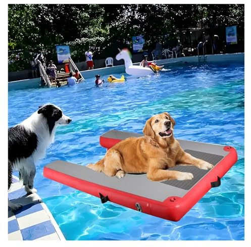 Foldable Dog Ramp with Pump, Floating Dock Ladder for Swimming Pets, Supports Up to 105kg, Ideal for Pool Lake Sea