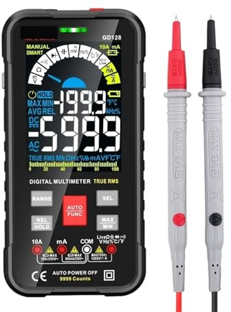 1pc 9999 Counts Digital Multimeter Range 1000V 10A Tester Meter Ohm Hz Capacitance REL True RMS AC DMM GD128(GD128-GREEN)