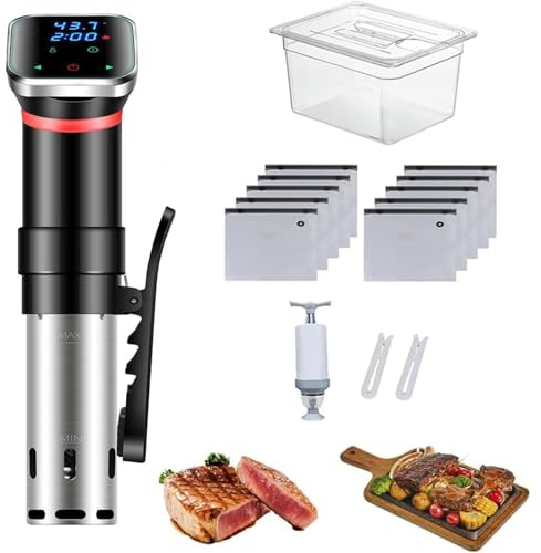 1100W Sous Vide-maskin med LED digital display, Sous Vide Kit med 25~95 ° C adjuestabil temperatur och 0-99.59H tidskontroll