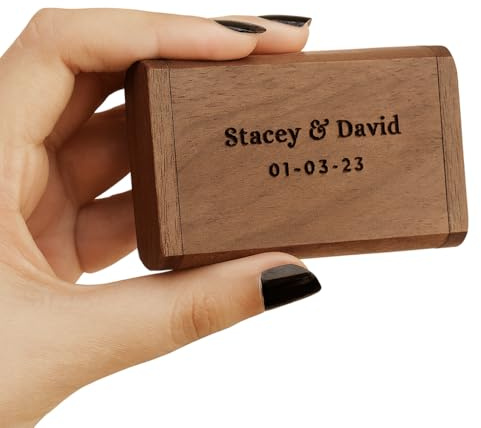 Personalized Wooden USB Flash Drive with Box – Custom Engraved Memory Stick Gift – Darkwood or Lightwood, 4GB/16GB/32GB/64GB/128GB – Wedding, Photography, Business Branding