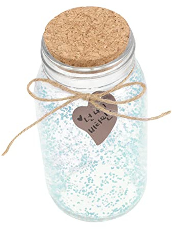 Gatuida Botella de Vidrio Luminosa con Tapón de Corcho para y Decoración Frasco Multifuncional Grande Azul para Mensajes y Relajante Dormitorios