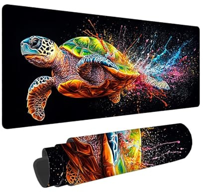 Tappetino per Mouse XXL 1600 x 800 x 3mm Tappetino Mouse Gaming Grande, Mousepad con Base in Gomma Antiscivolo, Tappeto per Tavolo da Gaming per Mouse e Tastiera, Accessori (tartarughe coralli) V-245