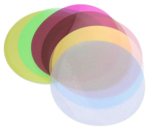 FONDOTIN Transparente Beleuchtungsfarbfolie Leichtes Gewicht aus PVC 8 Stück mit Stabiler Farbtemperatur zur Farbkorrektur Zufällige Farbe für Foto und Dj Beleuchtung