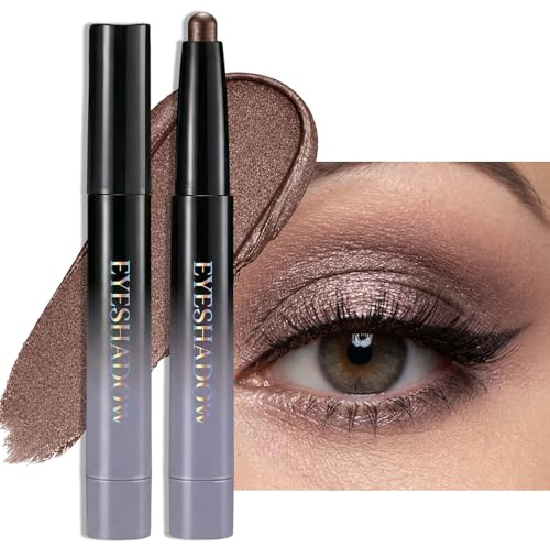Erinde Schimmernder Creme Lidschatten Stift, Wasserfester & Langanhaltender Eyeshadow Stick, Leicht zu Verblenden, Glänzendes Augen-Make-up, Drehbarer Metallic Lidschattenstift, #01