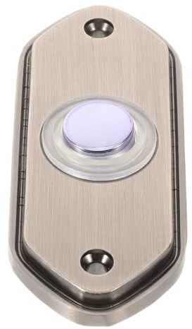 ELAYARD Hexagonal Vintage Brass Doorbell Push Button, Metal Wall-Mounted Door Bell Switch with Recessed Mount, Antique Style Home and Office Entry Chime Component