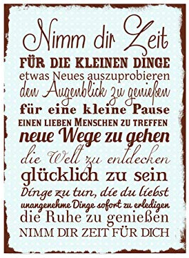 WANDTAFEL Schild NIMM DIR ZEIT *TÜRKIS* Vintage Shabby Deko Lebensweisheiten