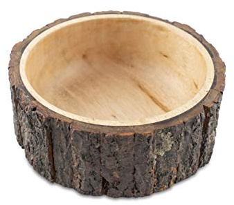 GoCraft Petit bol à pot-pourri en bois avec écorce d'arbre - 15,2 cm de diamètre x 7,6 cm de hauteur - Bol décoratif en bois