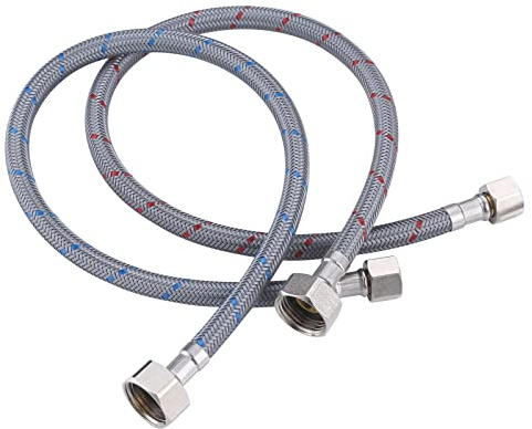 Faucet Supply Lines, ARCORA 20 Length Bathroom Kitchen Faucet Connector Braided Nylon Water Supply Line 3/8 Comp x 1/2 Comp 2Pcs (1 Pair)