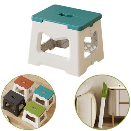 Ollimy Tritthocker Kinder, Anti-Rutsch Kinderfußbank, Klapphocker faltbar, Badhocker Bad-Hocker, Kinder Badezimmer Bad hocker, Klapptritt für Home, Küche und Garten Reise (19cm Hoch - Blau)