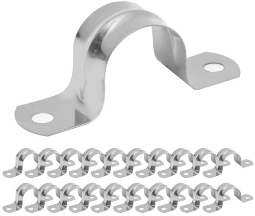 Sgehai 20 Pcs Ø 12 mm U Pipe Clamps, Stainless Steel U-clamp, 20 x Conduit Clamps for Pipes, Wires, Cables