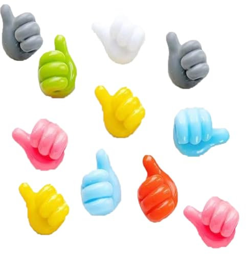 5/10/20/30 Pack Cable Clips, Thumbs Up Creative Wire Organizer Adhesive Wire Management Charger Cord Clips for Desk, Home, Office, Car, Cubicle, Nightstand (Color Design) multicolor 10pc
