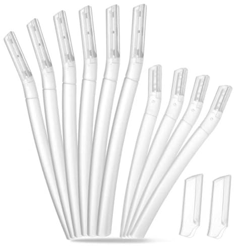 Mistfree Dermaplane Razor for Women Face, 10PCS Eyebrow Razors, Dermaplaning Tool with Storage Case, Professional Face Razors for Peach Fuzz Removal, Eyebrow Shaping, Smooth Skin & Gentle Exfoliation