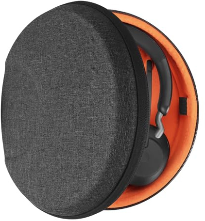 Geekria Shield Headphones Case Compatible with Jabra Evolve 40, Sennheiser PC 8, PC 7, Replacement Hard Shell Travel Carrying Bag (Dark Grey)