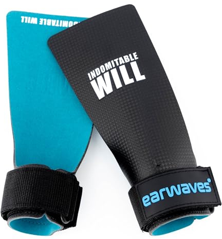Earwaves ® Spino Plus Grips - Maniques pour Le Cross-Training, Grips sans Trous, Rembourrage supplémentaire pour Une Protection et Un Confort accrus, l’haltérophilie. (Large)
