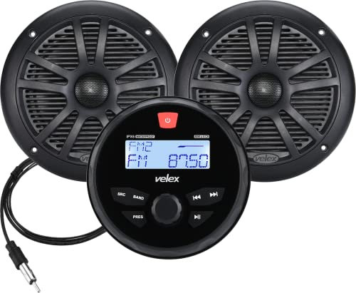 Wasserdicht Bluetooth Marine Stereo Lautsprecher 2 x 6.5 -Empfänger am DAB+ Radio für Streaming Musik auf Booten Golf Carts ATV UTV und Spa (DAB+)