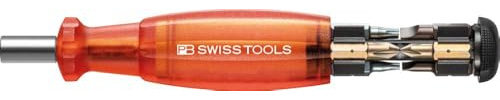 PB Swiss Tools Bithalter Schraubendreher PB 6464 | 100% Swiss Made | Schraubenzieher mit Bitmagazin für C6 Precision Bits