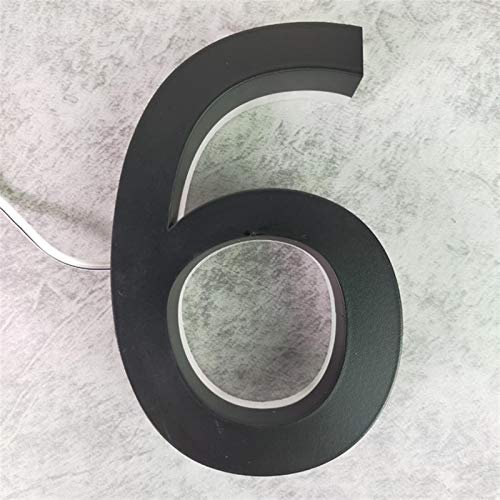 ZHaonan-moderne Hausnummer, 3D Led moderne Hausnummer, Schwarz Farbe: Weiß Light Stainless Metall, im Freien wasserdichten Home Hotel Türschild Schild, , hohe Qualität ( Color : 6 , Size : 150mm 6in )