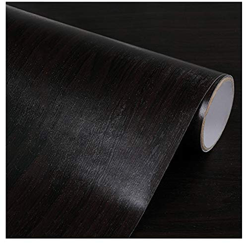 Vinilo Pegatina Muebles de Cocina Vinilos Decorativos Rollo Papel Adhesivo Cocina Vinilo Protector para Muebles Puerta Espesar Pegatina Autoadhesivo Impermeable-Grano de madera de nogal negro 6 # 60cm