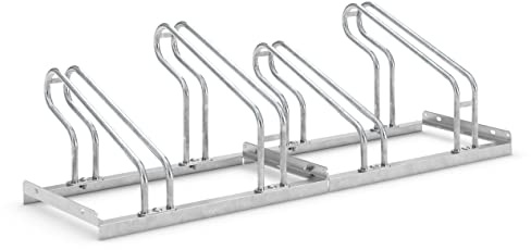 König Werbeanlagen Bügelparker 2054 unser Klassiker | Fahrradständer einseitig | für 4 Fahrräder | Abwechselnde Hoch-/Tiefeinstellung | Fahrradparker Bodenparker Mehrfachständer | Dreifke®