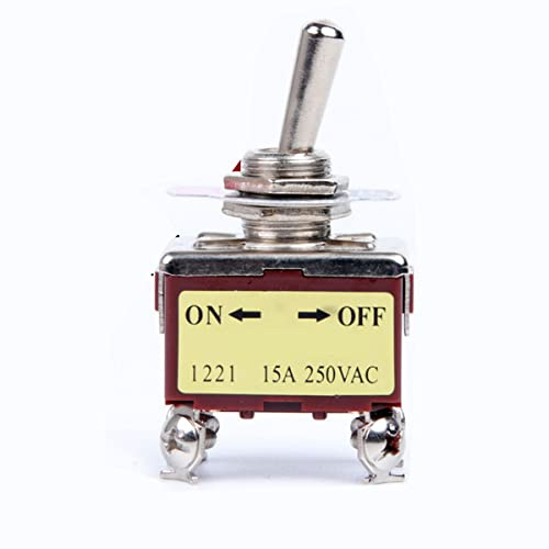 Interrupteur à bascule 250 V 15 A ON/OFF 4 broches en fer 2 positions en métal pour bateau et camion
