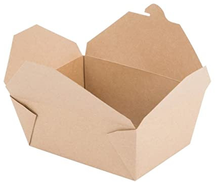 Generico Contenitore per Alimenti da Asporto, 2000ml Scatola di Cartone Kraft Compostabile per Alimenti, Resistenti alle Perdite e al Grasso, per Ristorante Catering e Feste, 75 Pezzi