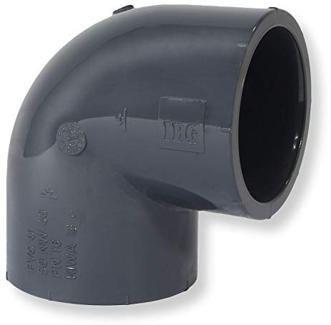 Paradies Pool PVC Fitting Winkel 90°, Ø 50mm mit Klebemuffen, PVC-U Muffe Rohrverbinder Klebefitting 90 Grad zum verkleben, Qualität aus Europa, Menge: 1 Stück