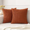 MIULEE Pack of 2 Corduroy Square Cushion Cover Caramel 45x45 cm 18x18 inch for Living Room Sofa Bedroom Rustic Modern Farmhouse Boho Home Decor