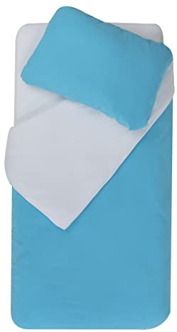Domiva - Bettwäsche 100 x 140 cm + Kissenbezug 40 x 60 cm, Türkis/Light Blue