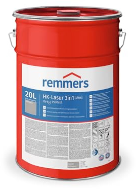 Remmers HK-Lasur 3in1 Grey Protect [plus] platingrau, matt, 20 L, Lösemittelreduzierte Premium-Vergrauungslasur für außen, 3in1, schnelltrocknend, langlebig
