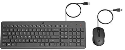 Clavier et souris filaires HP 150 Noir, AZERTY, précis et ergonomiques, clavier silencieux, touches ultraplates pour frappe rap
