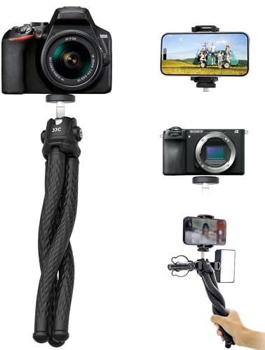 Biegsames Oktopus-Stativ für ZV-E10 ZV-1 II EOS R50 V R100 | flexibles Kamerastativ mit Handyhalterung für iPhone 17 16 Pro Max, Mini-Stativ und Selfie-Stick für Vlogging und Reisen