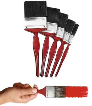 QLV Paint Brush Set for DIY Projects - Professional Paint Brush for Fences, Walls, and Crafts - Durable Bristles with Comfortable Grip Handles - Ideal for Home Improvement Tasks. Set of 5 Brushes