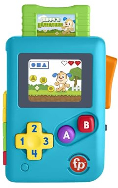 Fisher-Price Learning and Play Fun for Babies and Toddlers, Lil' Gamer Dummy Game Console with Lights and Music for Babies from 6 Months, Multilingual Version, HXC32