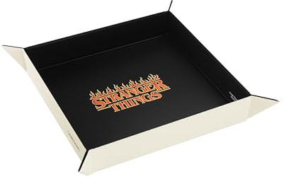 Gamegenic Stranger Things: Hellfire Club Magnetic Dice Tray, accesorio de mesa portátil con licencia oficial para lanzar dados, diseño de dos caras con esquinas magnéticas para juegos de rol y de mesa | Gamegenic Accesorio de mesa portátil con licencia oficial, diseño reversible de dos caras para juegos de rol y juegos de mesa