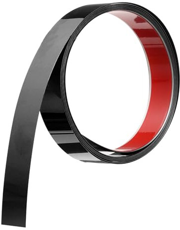 QUARKZMAN Baguette de Moulure, Baguette Murale en Acier Inoxydable à Coller, Baguette Décorative pour Mur, Cadre de Miroir, Artisanat, 10 Pieds x 1,2 Pouce, Noir Miroir