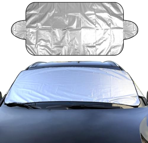 Sonnenschirm Auto, Auto Sonnenschutz Frontscheibe, UV-Schutz Sonnenschirm für die Windschutzscheibe für die meisten Autos(200 x 100cm - schwarz)