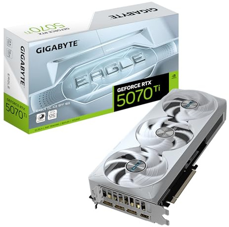 Gigabyte GeForce RTX 5070 Ti EAGLE OC ICE SFF 16G grafikkort - 16GB GDDR7, 256bit, PCI-E 5.0, XXXXMHz kärnklocka, 3 x DP 2.1a, 1 x HDMI 2.1b, NVIDIA DLSS 4, GV-N507TEAGLEOC ICE-16GD