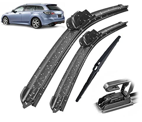WILSEM Wiper Front & Rear Wiper Blades Set Kit For Mazda 6 Wagon GH1 2007-2012 Windshield Windscreen Window 24+16+14