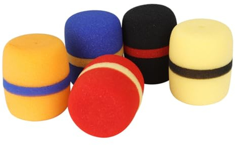 UPKOCH Set 5 Pezzi Coperture Antivento Per Microfono in Spugna Spessa Assortita, Protezione Microfono Anti Polvere e Saliva Adatta Per Studio, Palchi e Ktv, Assorbimento Rumore Ad Alta Densità