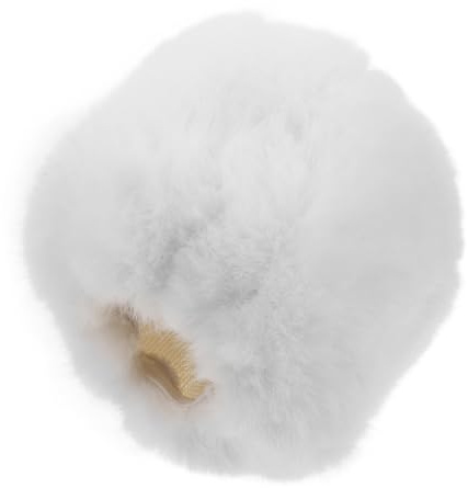 Zerodeko White Microphone Windscreen Cover with Noise Reduction and Detachable Washable Faux Fur Plush Material for Ktv and Broadcasting Rooms Microphone Protection