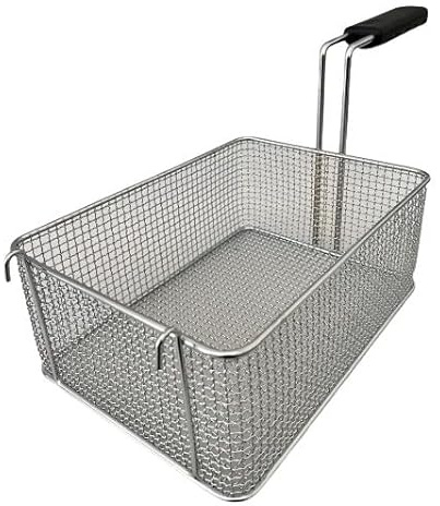FCR0251 - Panier fabriqué en Italie pour friteuse professionnelle avec crochets dimensions 220 x 300 x 120 H mm en acier chromé panier friteuse acier