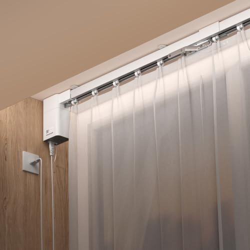 Matter over Thread Smart Curtain Track, Electric Curtains with Remote, Works with Apple HomeKit, Alexa, Google, SmartThings (4m (157.4inch))