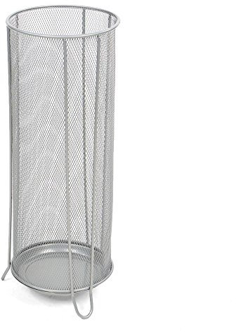 Mind Reader Umbrella Stand Rack Holder for Canes, Walking Sticks, Home and Office, Silver - UMBHMESH-SIL