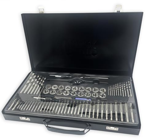 Autojack 76 Piece Metric Tap & Die Set Combination Wrench and Alloy Steel, Includes Metal Storage Case