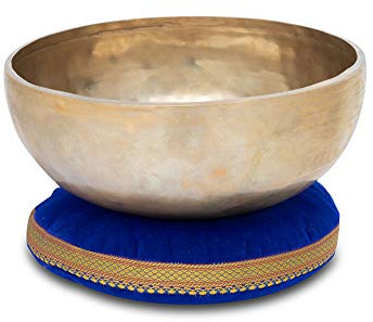 XDrum Omshanti ljudskål 25 cm set – vikt: 1 500 g – handgjord i Indien – perfekt för meditations- och terapiändamål – inklusive lämpliga kuddar