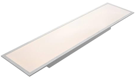 Lindby LED Panel 'Stenley' (Modern) in Silver for Kitchen, Living Room, Office - 1 Light Source, 36W, 3000 Lumen, 119.6 cm x 29.6 cm x 7.3 cm