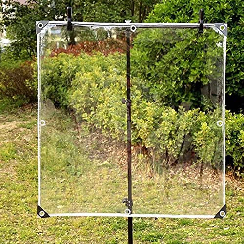 JAHQ 2.1 x 4 m Abdeckplane Wasserdicht Transparente Plane mit Ösen Faltbar Abdeckhaube Gartenmöbel Reißfest Winterfest Windschutz Bootsplane Schutzhaube für Gärten Gewächshaus Pflanzen