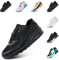 Mens Trainers Ladies Womens Running Shoes Gym Athletic Sports Jogging Sneakers Lightweight Cushioned Shock Absorbing Breathable Fashion Black Size 6 UK